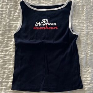 Wild Fable Dark Blue Top with Light Trim